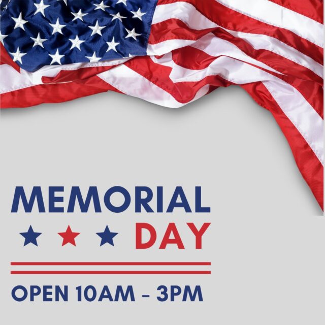 Heads up! We’ll be closing early at 3pm tomorrow for Memorial Day. Come visit us if you're in the area and want a fun activity to do!
